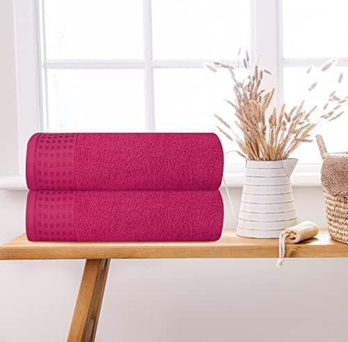 GLAMBURG 100% Cotton 2 Pack Oversized Bath Towel Set 28x55 Inches, Ultra Soft - Image 3