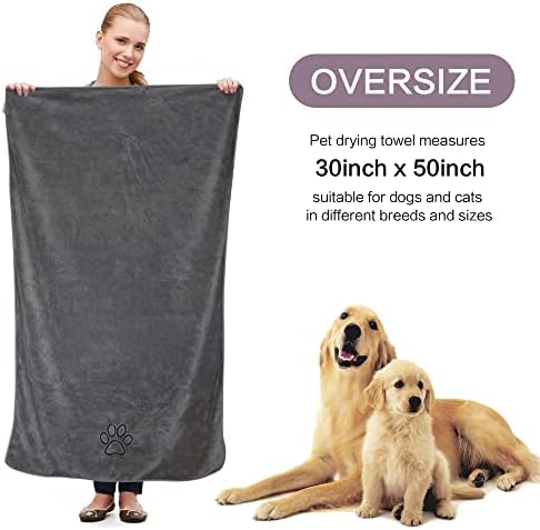 KinHwa Dog Towels for Drying Dogs, Absorbent Microfiber Pet Bath Towel - Image 2