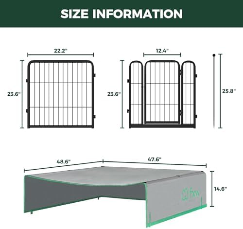 FXW Rollick Dog Playpen with Sun Shade, 16 Panels - Image 2