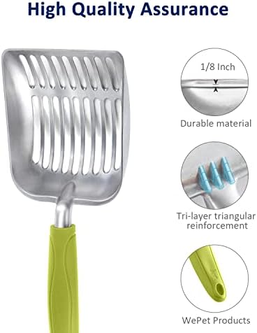 WePet Cat Litter Scoop, Aluminum Alloy Sifter, Kitty Metal Scooper, Deep Shovel - Image 4