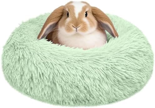 Bunny Rabbit Hideout Bed Small Animal Bedding Donut-Shaped Burrowing Pet Bed by LightUpYourPetsLife