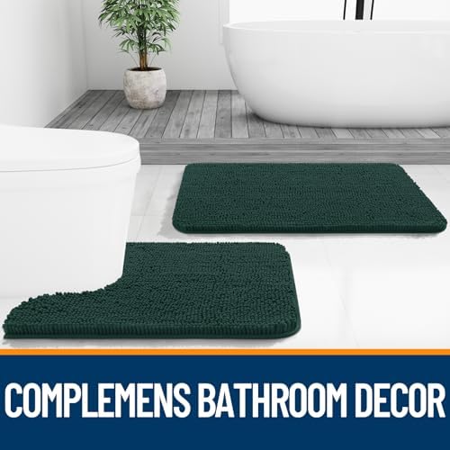 OLANLY Small Bathroom Rugs 24x16, Extra Soft Absorbent Chenille Bath Rugs - Image 7