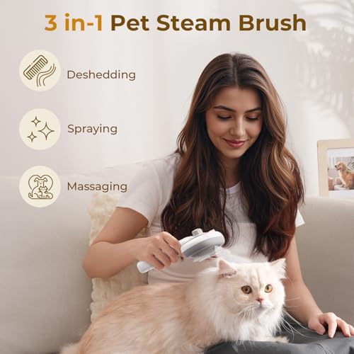 Pecute Self-Cleaning Steam Dog Cat Brush - Image 2