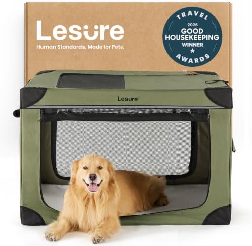 Lesure Shown on Today Show Soft Collapsible XL Dog Crate, 42in Green by Lesure