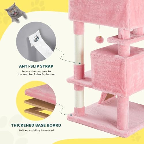 54 Inch Cat Tree Tower with Sisal Scratching Post - Image 4