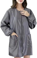 Polyester Barber Smock Short/Long Sleeve Easy Zippered Antihair Hairdressing by Unknown