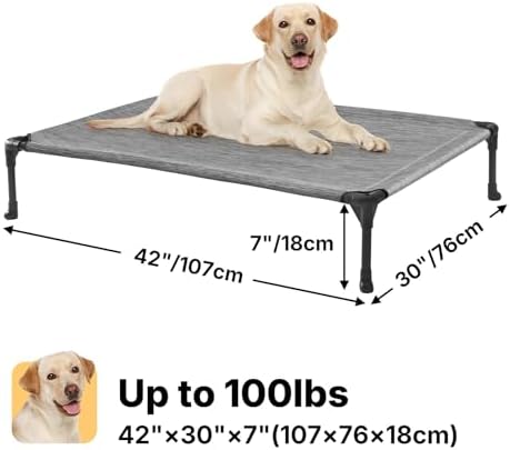 Veehoo Outdoor Elevated Dog Bed Large Sized Dogs, Cooling Raised Dog Cots - Image 6