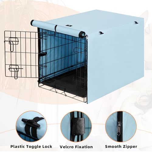X-ZONE PET Dog Crate Cover Waterproof Kennel Cover, 42 in Blue - Image 4