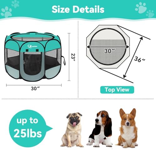 Siedihit Playpen for Middle Dog Cat, Dogs Tent Crate Cage Indoor - Image 3
