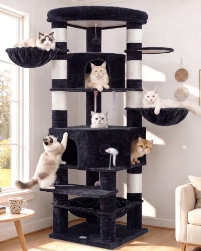 Cat Tree, 81.1" Skyward Corner Cat Tower by VibrissiaHome