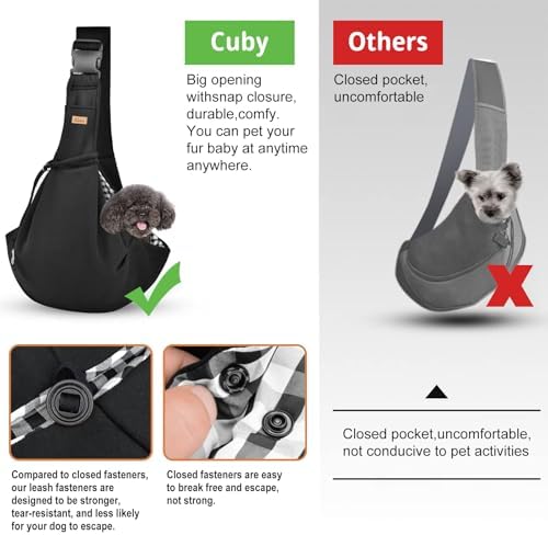 CUBY Dog and Cat Sling Carrier, Hand-Free Dog Carrier Slings - Image 5