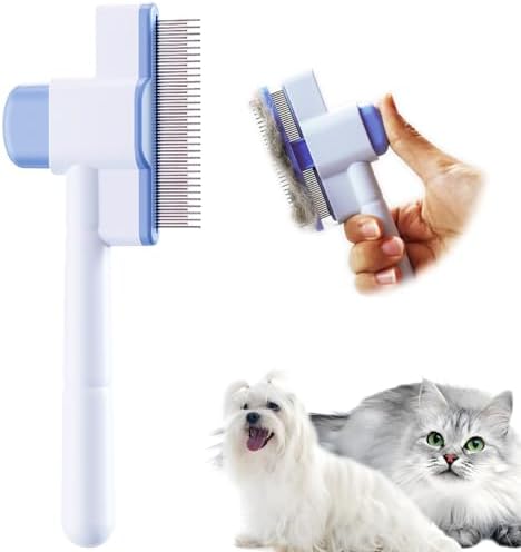 Cat Comb Pet Comb Self Cleaning Upgraded Cat Brush by JPTECYCATSUPPLIES
