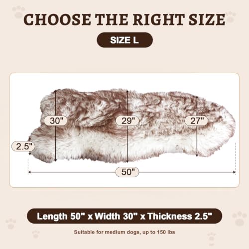 Faux Fur Dog Bed Rug for Large Dogs, Orthopedic Thick Foam 50"x30" - Image 4