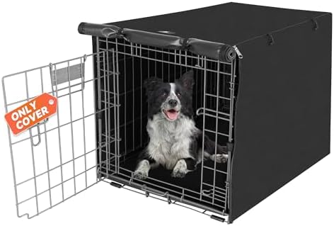 X-ZONE PET Dog Crate Cover Waterproof Kennel Cover, 48 in Black by X-ZONEPET