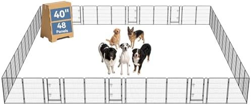 DUMOS Dog Playpen 40 Inch 48 Panels Indoor Outdoor Metal Pet Fence by DumosLifestyle