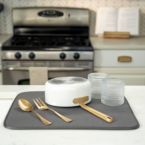S&T INC. Dish Drying Mat, Charcoal Grey - Image 4