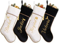 Personalized Christmas Stockings with Names 3 Pack Black White by Ugiftcorner