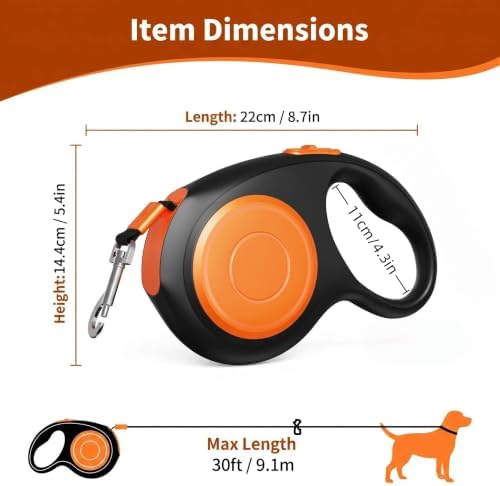 30FT Dual Retractable Dog Leash Leash - Image 2