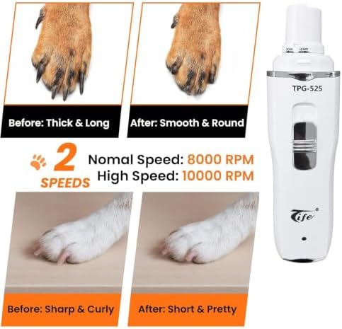 Tife Dog Nail Grinder with 2 LED Lights - Image 2