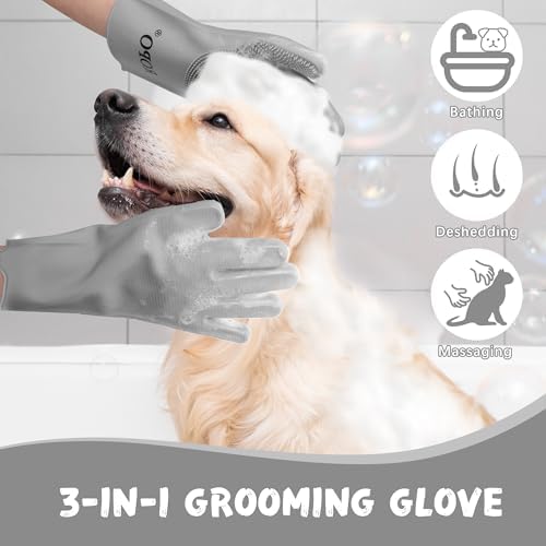 ROPO silicone gloves for pet grooming, and massage - Image 2