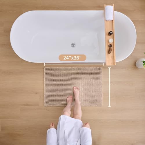 ILANGO Upgraded Waffle Bath Rug 24x36, Super Absorbent Non Slip Bath Mat - Image 2
