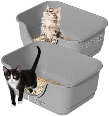 2 Pack Low Entry Small Litter Box by TehoaoWomensClothes