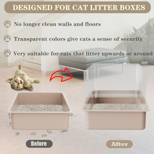 8Pcs Cat Litter Box Pee Shields, Litter Box Splash Guard - Image 4