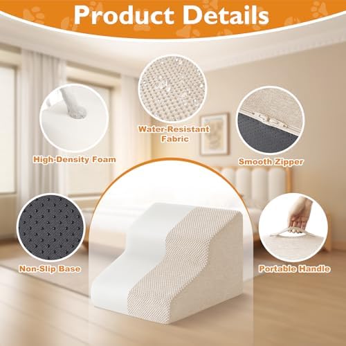 Ahpmeoa Dog Stairs for Small Dogs 11.5’’ H, 2-Step Dog Steps for Bed - Image 3