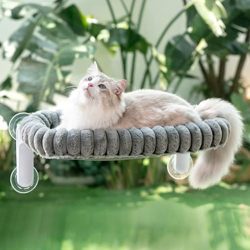 Sunhoo Foldable Cat Window Perch, Large Suction Cup Kitty Hammock by Sunhoo
