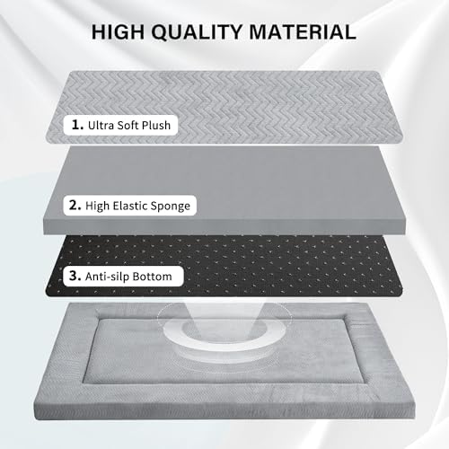 Dog Bed for Crate, Medium/Large Dogs Crate Bed, Washable Dog Beds Kennel Mat - Image 3