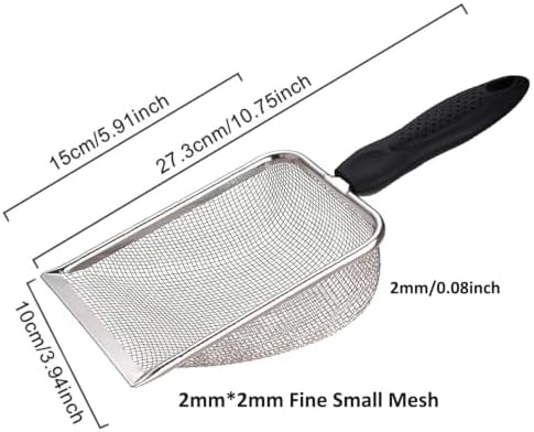 Cat Litter Scoop, Stainless Steel Cats Sturdy Mesh Scooper Kitty Metal Scooper - Image 2