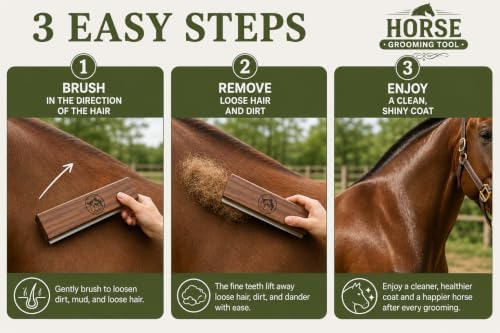 I.N 8-Inch Desheding Brush for Dog & Horses Remove loose Hair & Undercoat - Image 4