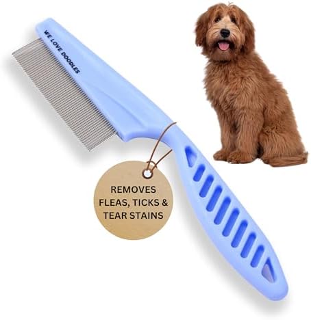 Tick & Flea Comb For Small Dogs, Fine Tooth Dog Face Brush For Tear Stains by WeLoveDoodles