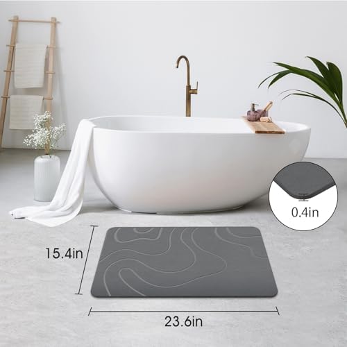 Stone Bath Mat for Bathroom, Diatomaceous Earth Shower Mat, Quick Dry - Image 2