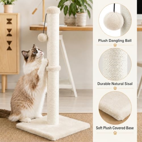 Dimaka 34" Height Tall Cat Scratching Post, Claw Scratcher - Image 3