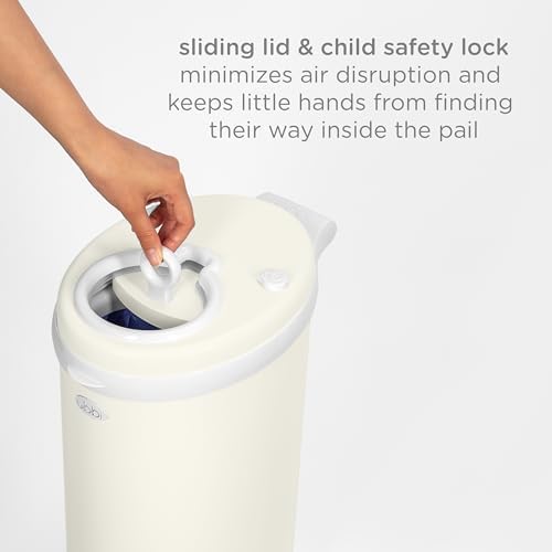 Ubbi Stainless Steel Diaper Pail, No Special Bag, Odor-Locking, Matte Ivory - Image 6