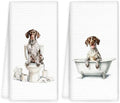 Funny German Shorthaired Pointer Dog Hand Towels Set of 2, Gifts by OINDADE