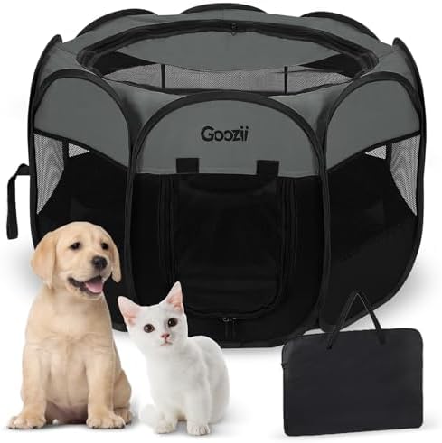 Goozii Portable Dog Playpen for Large Dogs, Collapsible Puppy Pet Cat Playpen by Goozii