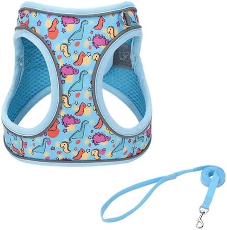 Step in Dog Harness No Pull Dinosaur Adjustable Soft Mesh Harness by KocaPlye