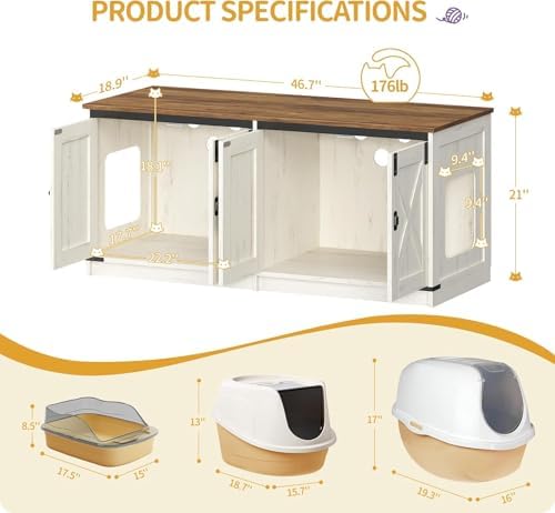 Hzuaneri Cat Litter Box Enclosure - Image 3