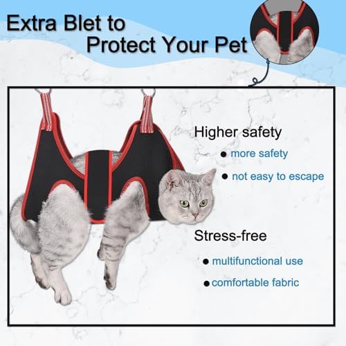 Dog Grooming Hammock Harness Breathable Pet Cat Hammock 6.5" - Image 5