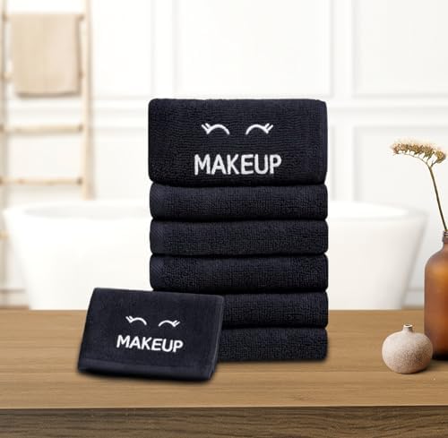 White Classic Bleach Safe Black Makeup Washcloths - Image 4
