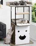 48in Wood Modern Cat Tree for Large Indoor Cats by FeliskynCatTreeTower