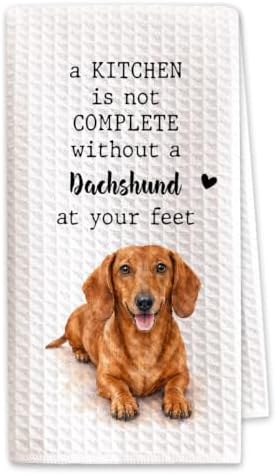 Dachshund Kitchen Towel, Funny Wiener Dog Kitchen Decor by SHESCRZIONU