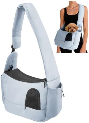 Lightweight Pet Sling Carrier for Small Dogs Under 7Lb, Light Grey by FoxFocus