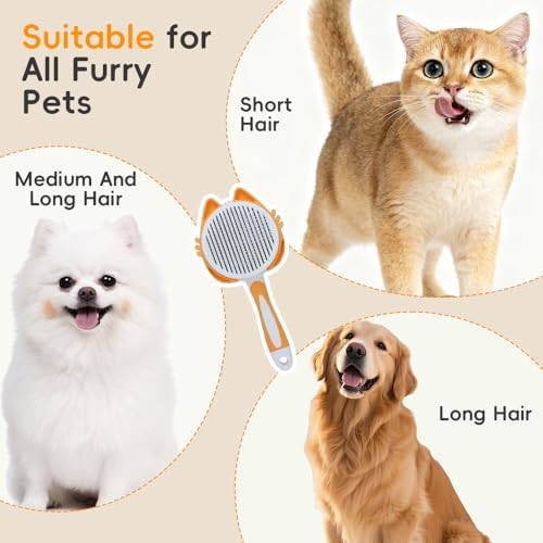 Cat Brush for Shedding, Self-Cleaning Cat Hair Brush - Image 7
