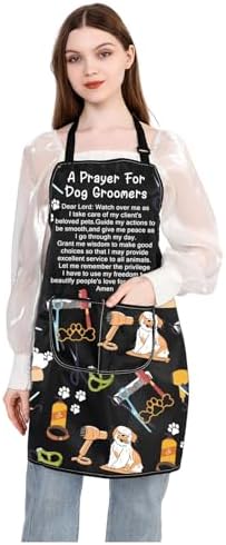 JXGZSO Dog Groomer Gifts Dog Groomer Apron Pet Grooming Apron Dog Hairdresser - Image 2