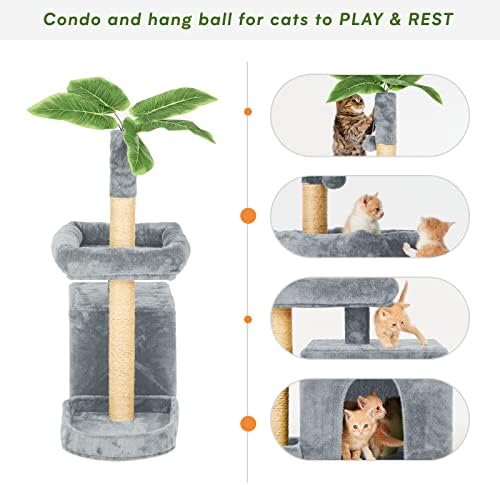 31.5inch Small Cat Tree Tower Condo - Image 3