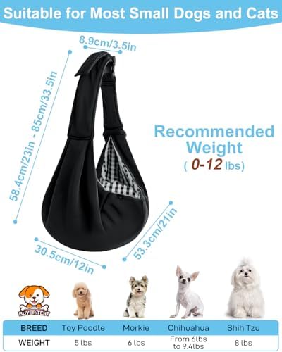 Dog Carrier Sling for Small Dog & Cat Up to 12lbs, Puppy Sling - Image 2