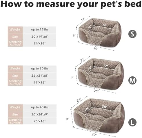 INVENHO Small Dog Bed Rectangle Washable Orthopedic Soft Calming Sleeping - Image 3